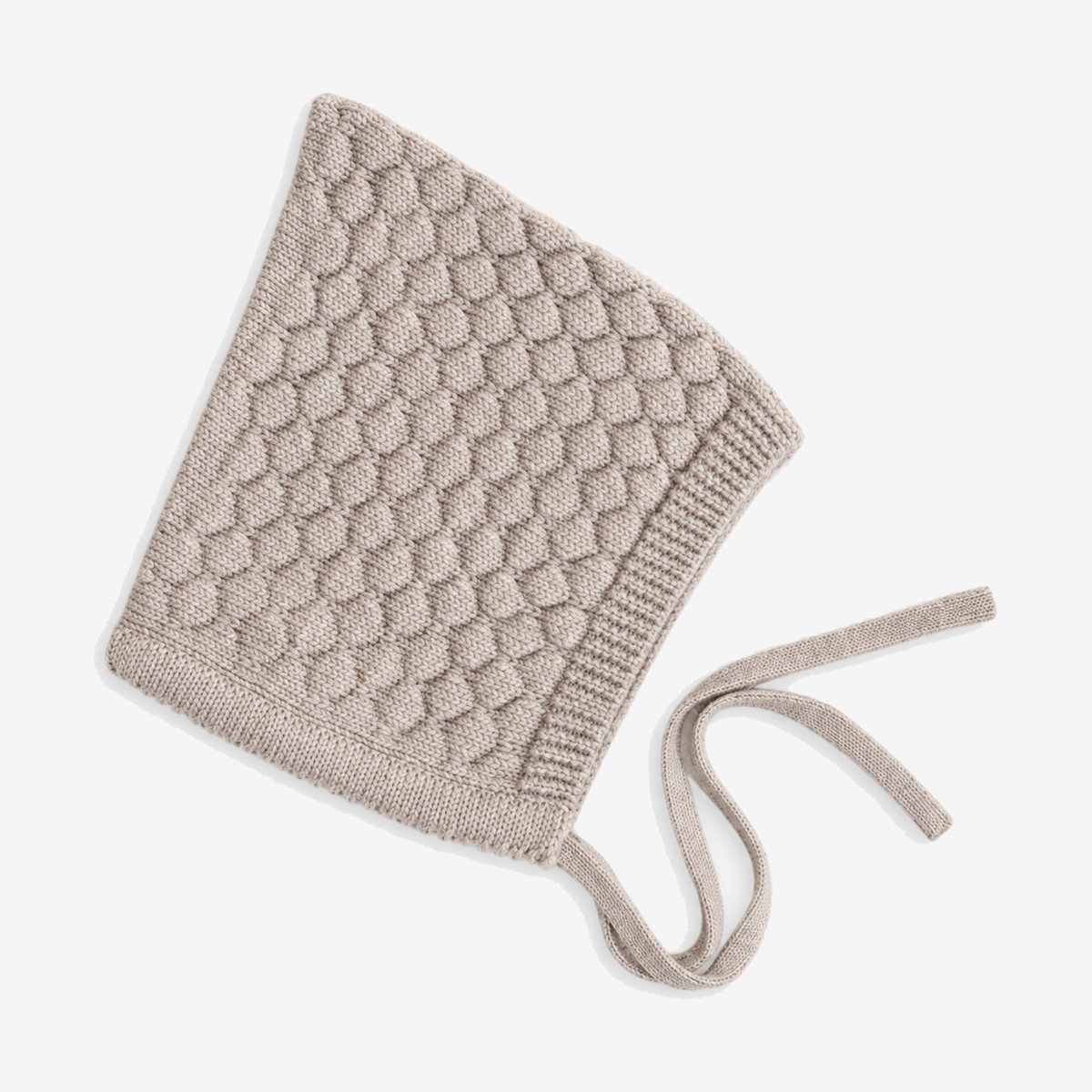 Babymütze Ela zum Binden in camel melange