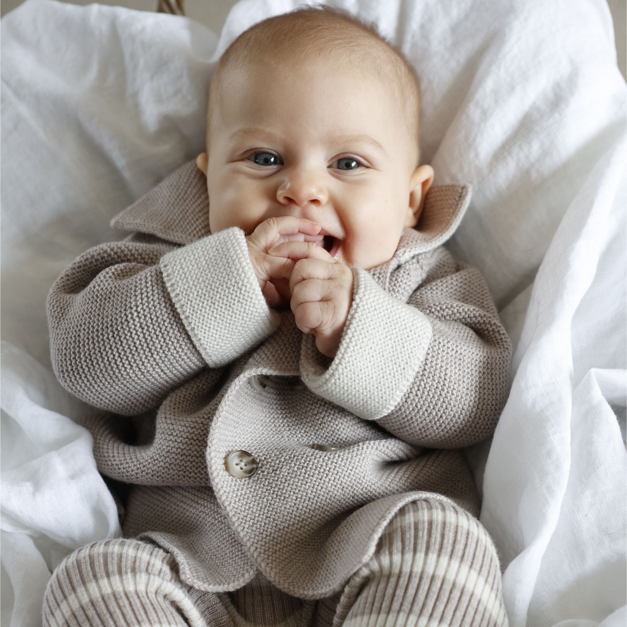 Cardigan Flori in camel melange