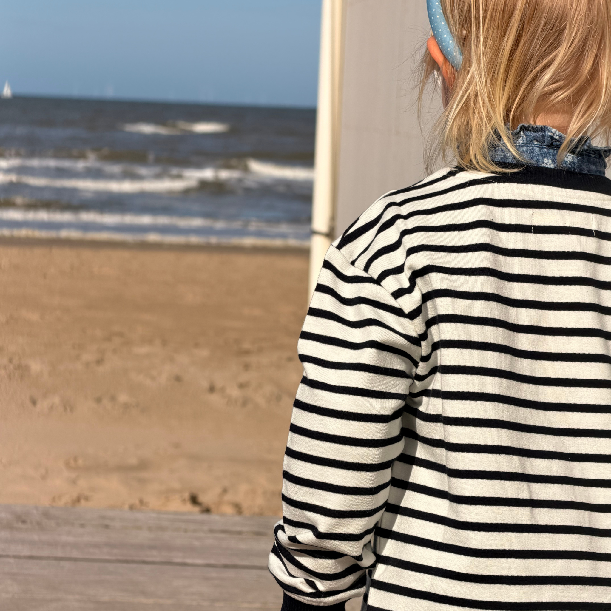 Sweatshirt "Caspar" in offwhite marine